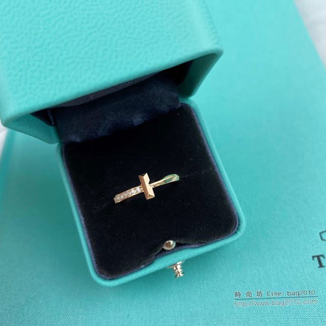 Tiffany純銀飾品 蒂芙尼女士專櫃爆款T Two戒指 Tiffany925純銀電鍍k金雙t戒指  zgt1696